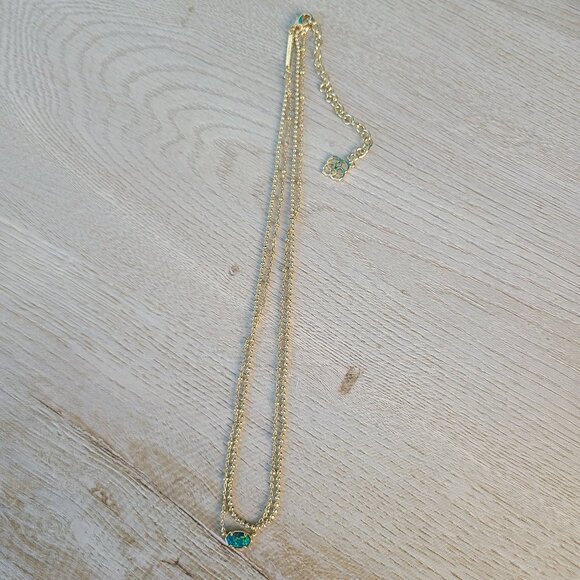 Kendra Scott Emilie Gold Multi Strand Necklace in Marine Kyocera Opal - Picture 1 of 2